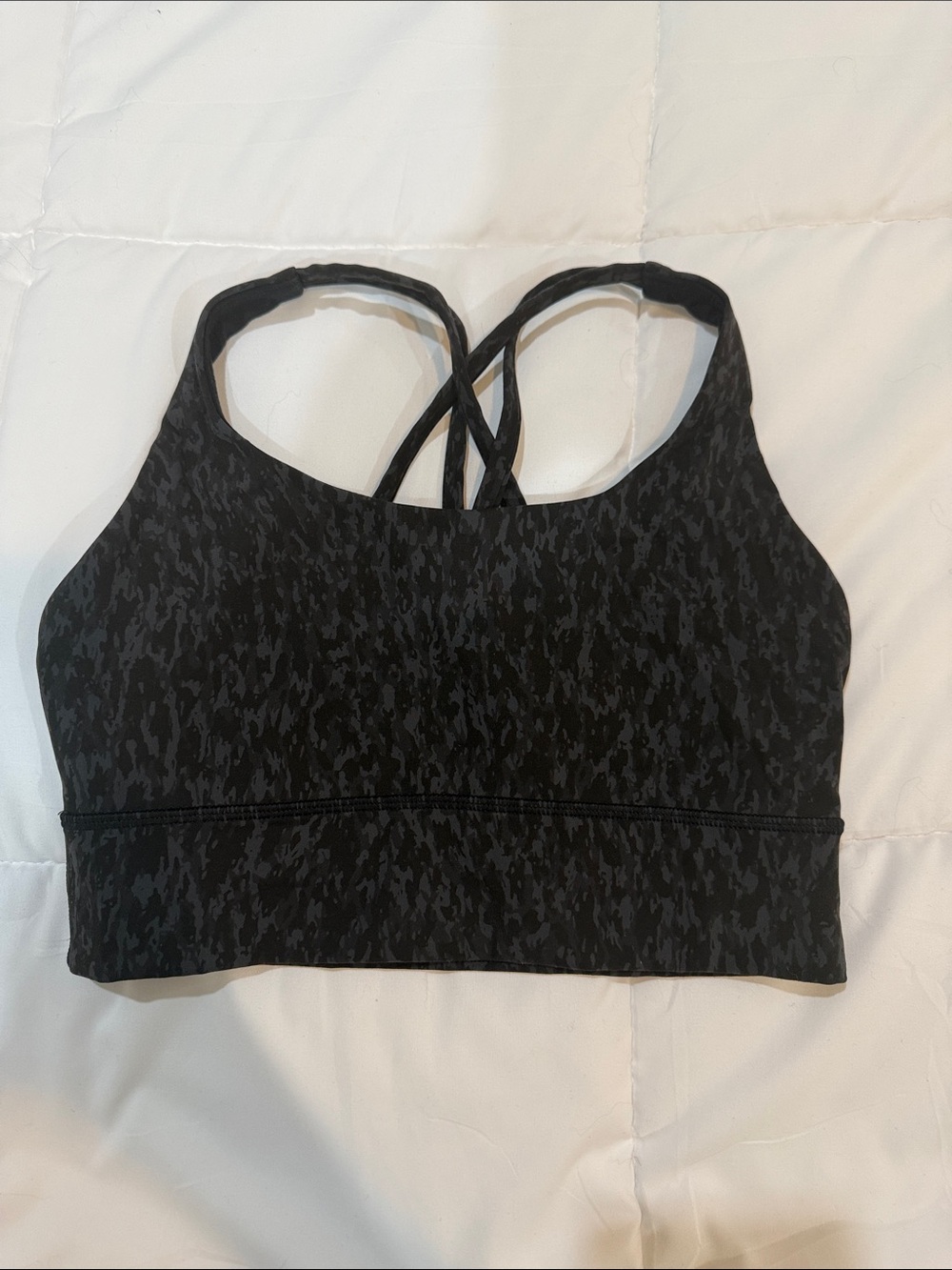 lululemon athletica Black Patterned Strappy Sports Bra